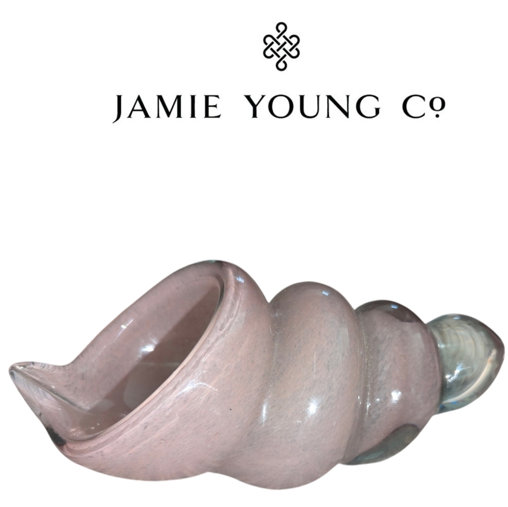 Jami Young Co in Ariel Hand Blown Glass Decorative Shell "Blush" Coastal